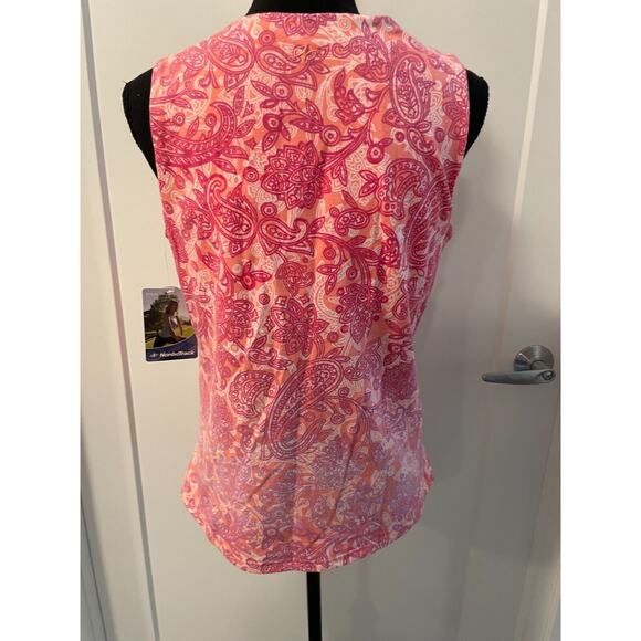 NordicTrack athletic racer back LARGE new build in bra floral yoga pink orange - Picture 4 of 14